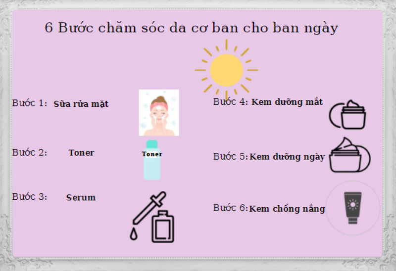 Quy trình làm sạch, dưỡng sáng, dưỡng ẩm và chống nắng giúp hỗ trợ cải thiện nám an toàn. 